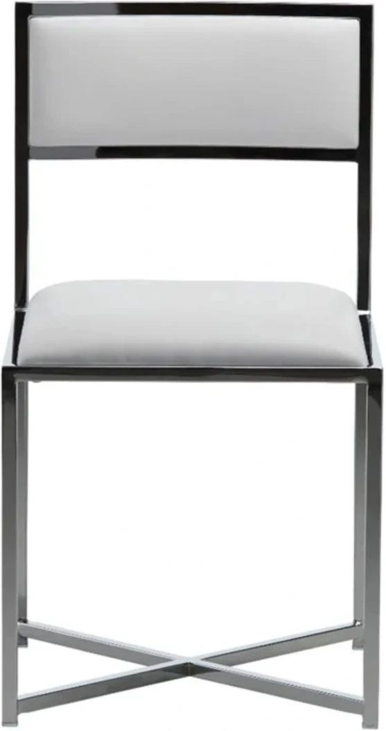 Modus Furniture Amalfi Chrome/White X-Base Dining Side Chair-2