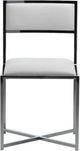 Modus Furniture Amalfi Chrome/White X-Base Dining Side Chair-2