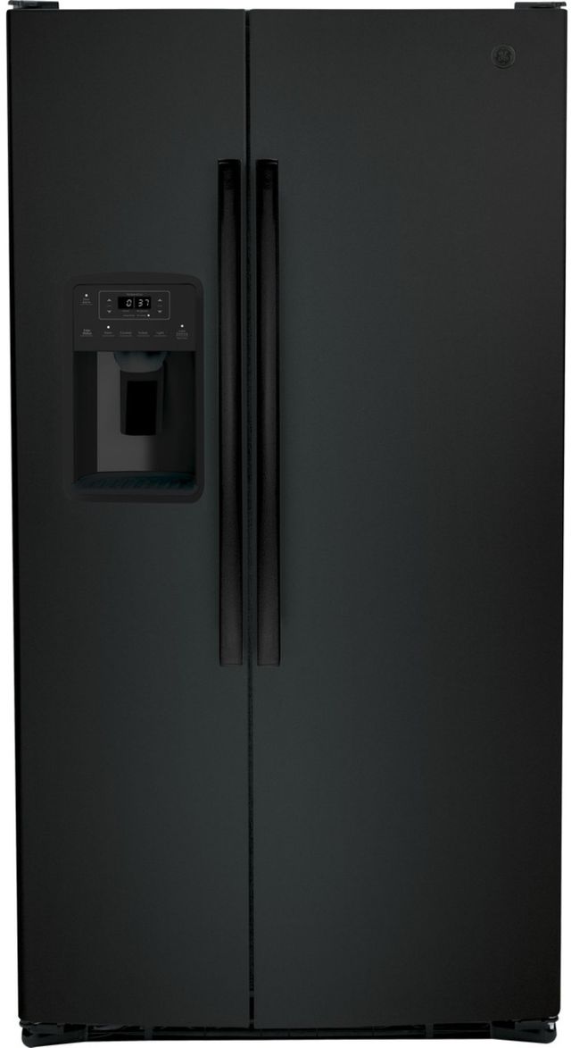 GE® 36" 25.3 Cu. Ft. Black Side-by-Side Refrigerator-0