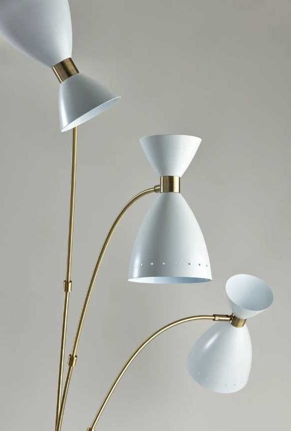 Adesso® Oscar White 3-Arm Arc Floor Lamp-2
