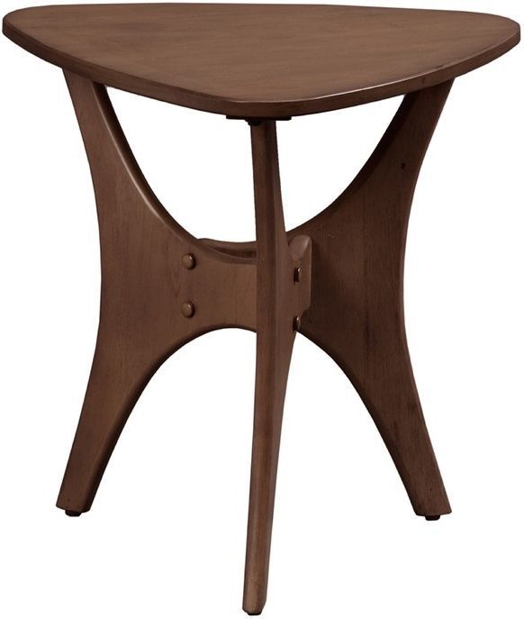 Olliix by INK+IVY Brown Blaze Triangle Wood End Table-0