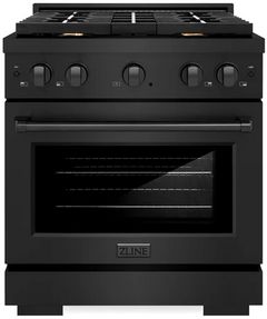 ZLINE 30" Black Stainless Steel Pro Style Gas Range