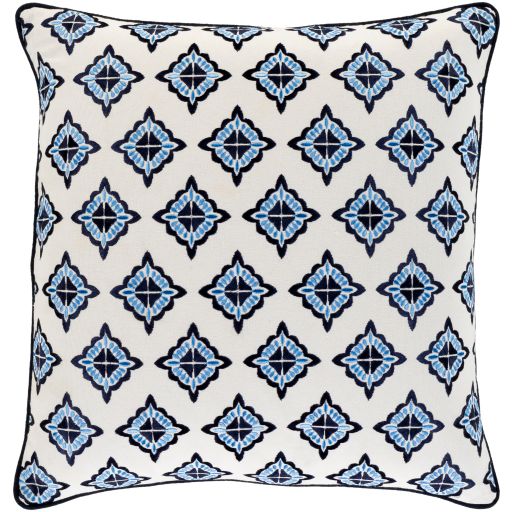 Surya Fenna Ivory 22"x22" Toss Pillow with Down Insert-0