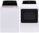 GE® White and Rose Gold Top Load Washer & Electric Dryer Laundry Pair-0