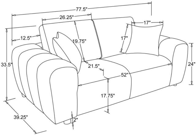 Coaster®  Burnett Burnt Orange Upholstered Wide Arm Loveseat-3