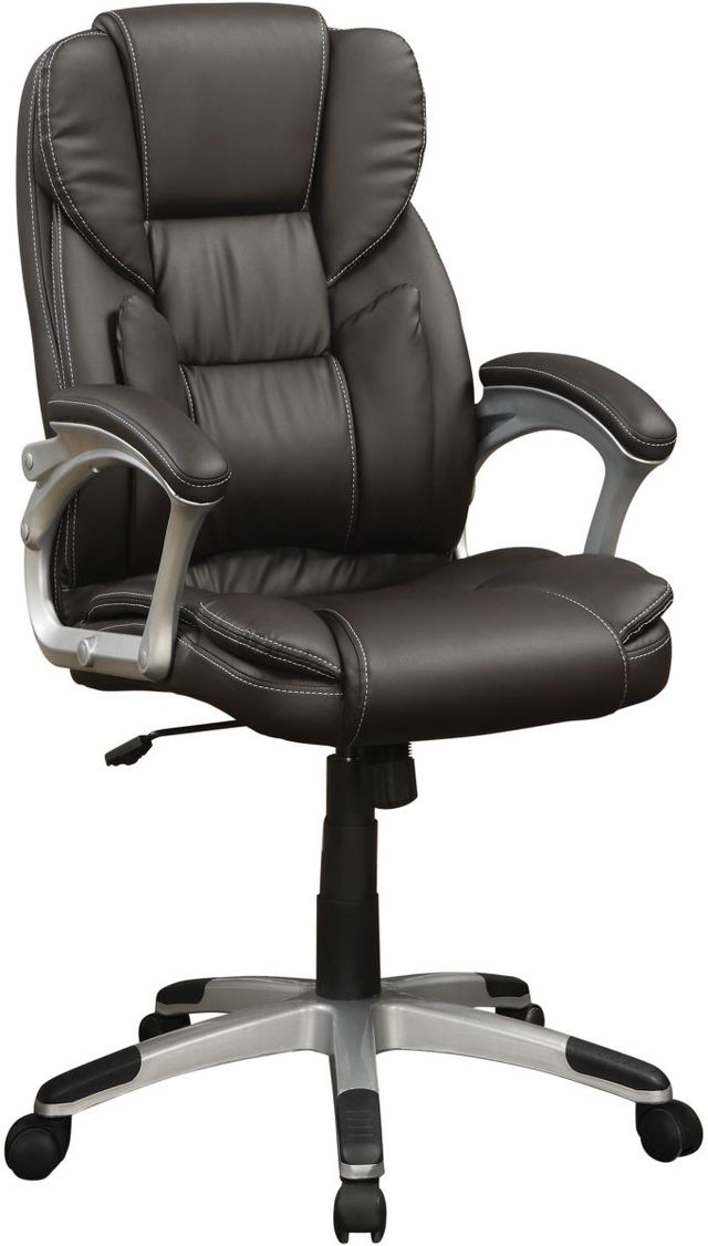 Coaster® Kaffir Brown/Silver Adjustable Height Office Chair Dark-0