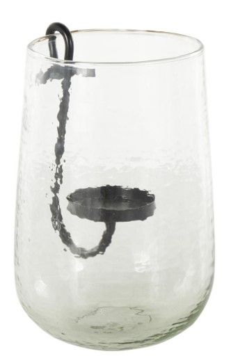 Deco Marche Clear Glass 7'' Candle Holder with Black Accents-1