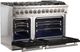 FORNO® Capriasca 48" Stainless Steel Pro Style Dual Fuel Range with Black Door-3