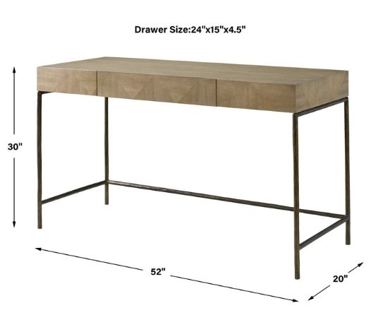 Uttermost® Aristotle Natural Wood Modern Desk-2