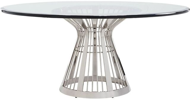 Lexington Home Ariana Riviera 72" Clear Top Dining Table with Stainless Steel Base-0