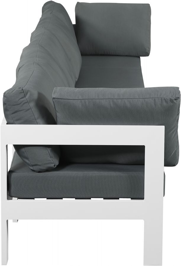 Meridian Furniture Nizuc 5-Piece Gray/White Outdoor Patio Modular Sectional-2