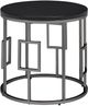 Elements International Ester Black End Table with Chrome Base-0