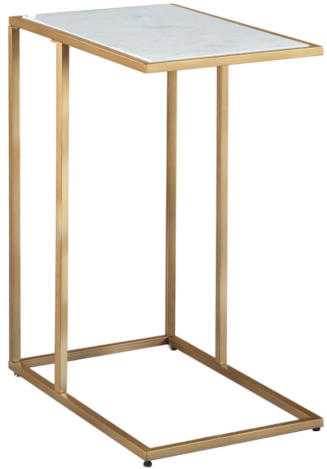 Signature Design by Ashley® Lanport White Accent Table with Champagne Stand -0