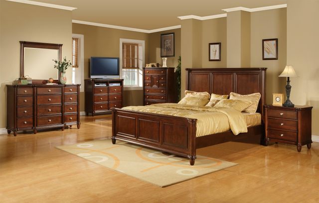 Elements International Hamilton Dark Wood Queen Bed-2