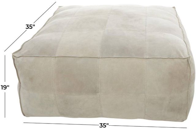 Deco Marche Gray Square Pouf-3