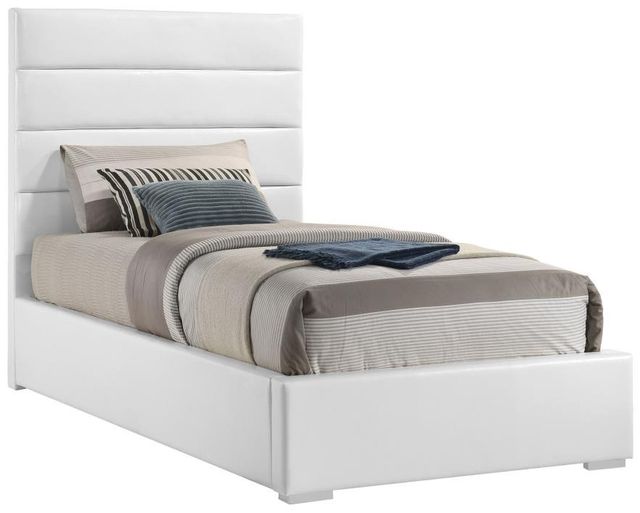 Coaster® Felicity White Twin Upholstered Platform Bed -0