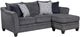 A & W Custom Furniture Albany Pewter Sofa Chaise-1