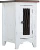 International Furniture Direct Pueblo Brown Chairside Table with White Base-0