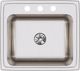 Elkay Lustertone® Classic Lustrous Satin 22" x 19-1/2" x 10-1/8" 3-Hole Single Bowl Drop-In Sink with Perfect Drain®-1