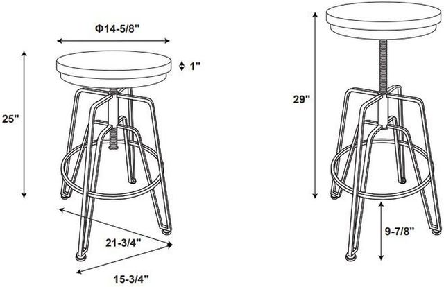 Linon Toby Matte Gold Workshop Stool-3
