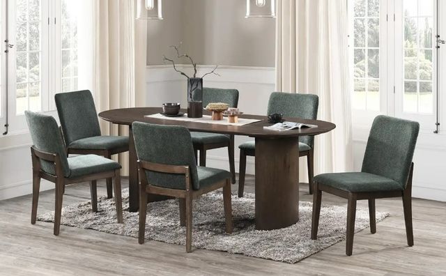 New Classic® Home Furnishings Kody 5-Piece Forest Green/Walnut Oval Dining Table Set-1