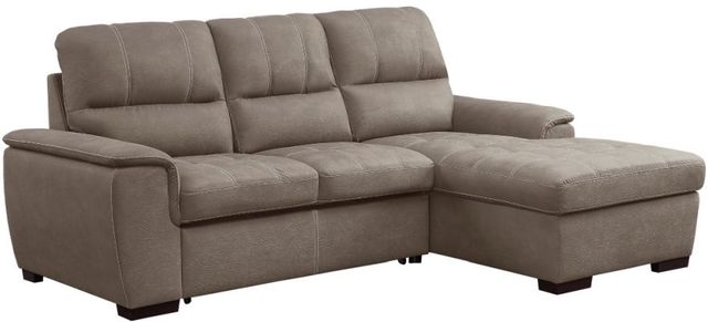 Mazin Furniture Andes 2-Piece Taupe Right-Arm Facing Pullout Sleeper Sectional and Storage Chaise-2