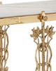 Currey & Company Fiore White Console Table with Polished Brass Base-3