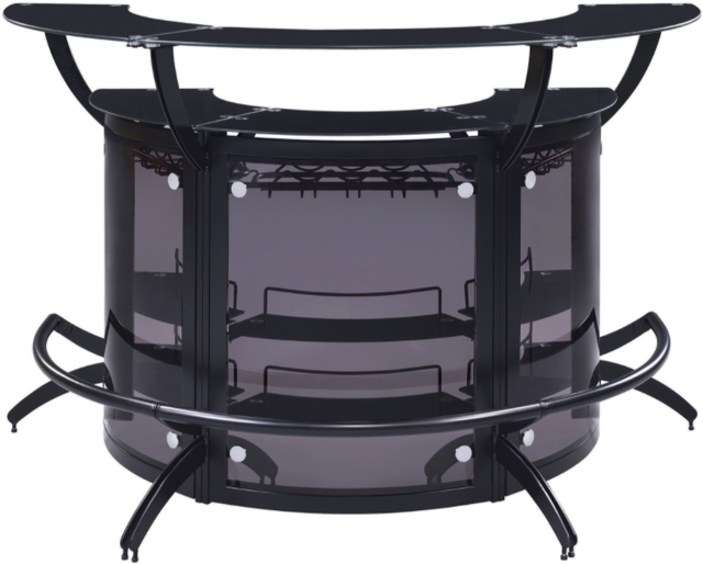 Coaster® Dallas 3-Piece Black Curved Freestanding Home Bar Cabinet Set-3