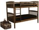 Kodiak Furniture Claire Rustic Walnut/Twill Black Twin Bunk Bed with Waterproof Mattress-0