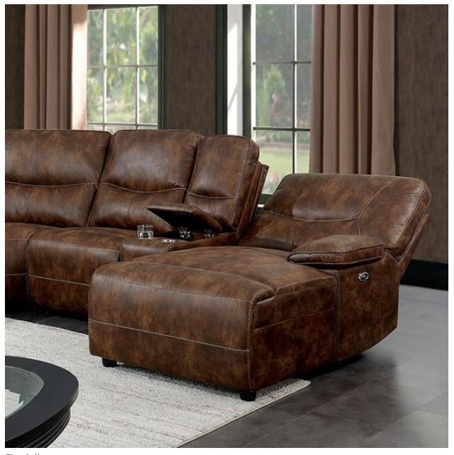 Furniture of America® Chantelle Brown Power Sectional-1