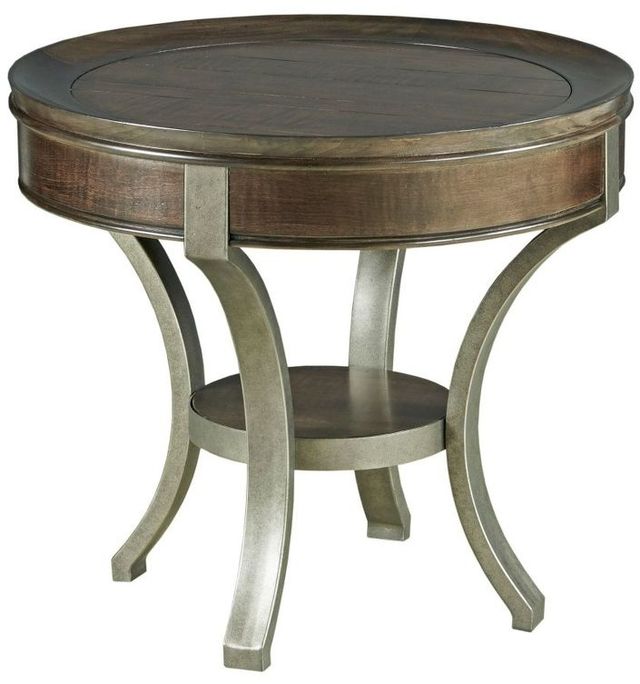 Hammary® Sunset Valley Maple Round End Table with Silver Base-0