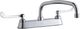 Elkay Chrome 8"8" Centerset Exposed Deck Faucet with 12" Arc Tube Spout and 6" Wristblade Handles-0