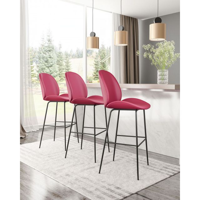 Zuo® Modern Miles Red Bar Chair-2