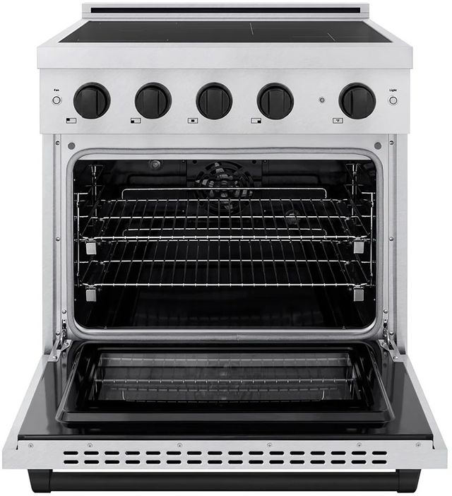 ZLINE Autograph Edition Paramount 30" Satin Stainless Steel Pro Style Induction Range with Matte Black Accents-1
