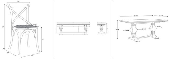 Powell® Banks 6-Piece Brown/White Dining Table Set-2