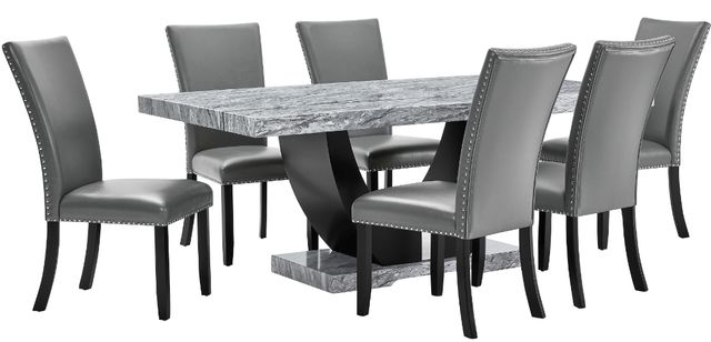 New Classic® Home Furnishings Lyra 7-Piece Black/Gray Dining Set-0