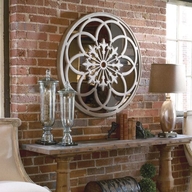 Uttermost® Conselyea Aged Ivory Round Mirror-2