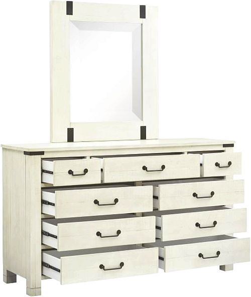 Magnussen Home® Chesters Mill Alabaster/Aged Iron Drawer Dresser-1