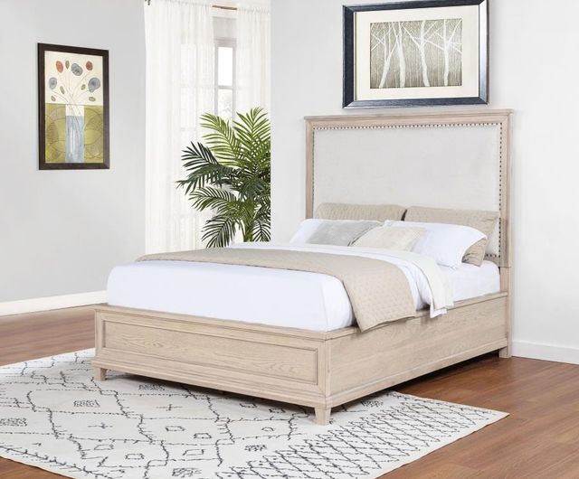 Coaster® Pembroke Washed Oak 66" Panel Queen Bed-0