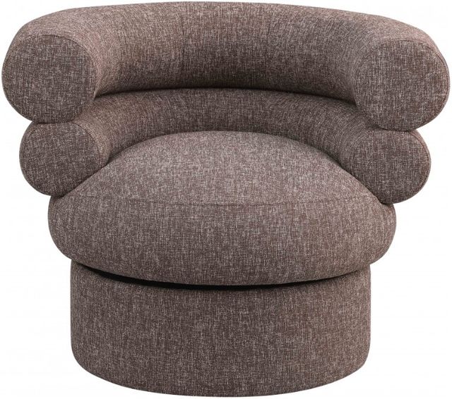 Meridian Furniture Valentina Brown Linen Textured Swivel Accent Chair-1