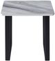 Mazin Furniture Leander White Sintered Stone End Table with Black Metal Legs-1