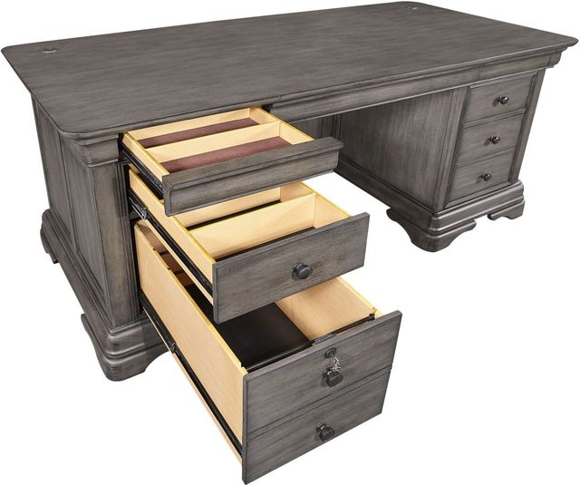 aspenhome® Sinclair Ash Gray 68" Executive Desk-3