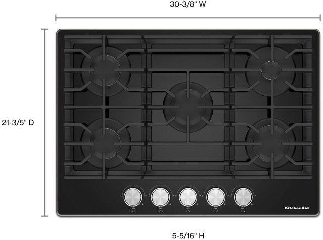 KitchenAid® 36" Black Gas Cooktop-3