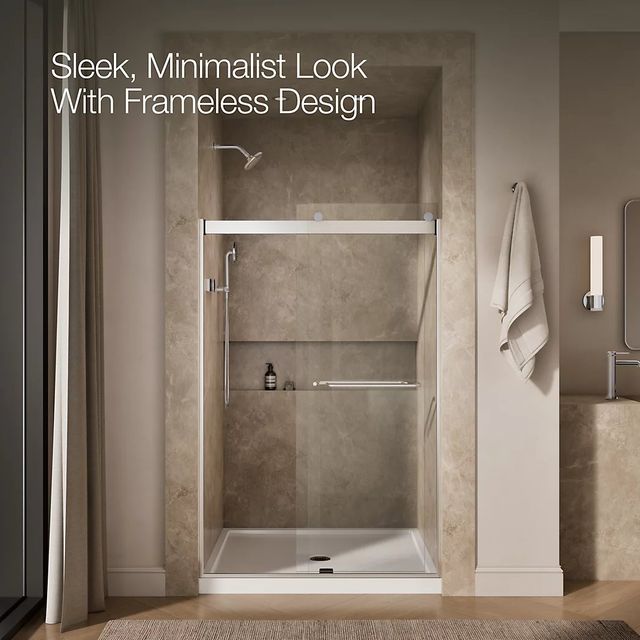 KOHLER Levity® Bright Silver 74" x 45" - 48" Sliding Shower Door-3