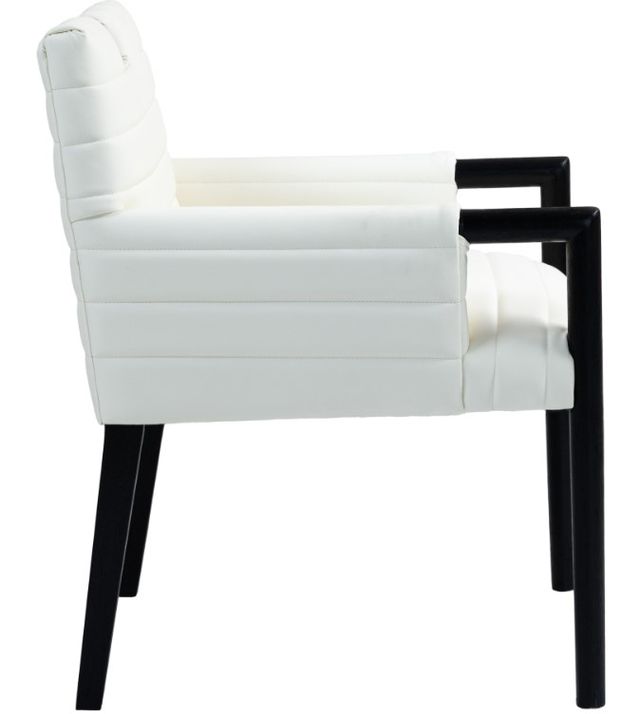 Meridian Furniture Aimee Black/Cream Vegan Leather Dining Arm Chair-2