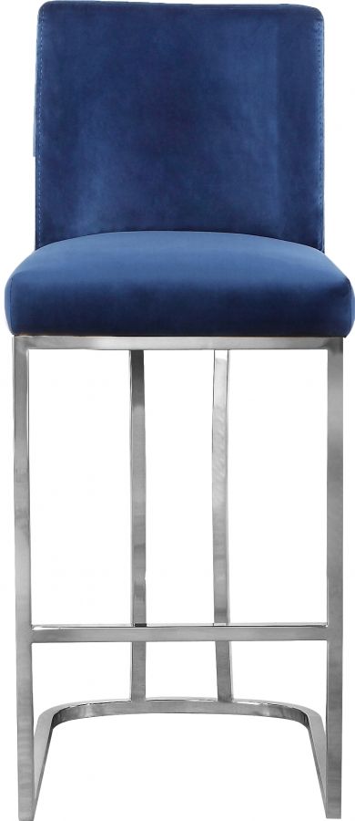 Meridian Furniture Heidi Navy Velvet Counter Stool-3