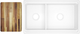 Elkay Fireclay 2-Piece White 33" x 19-15/16" x 9-3/16" 60/40 Double Bowl Farmhouse Workstation Sink Set with Aqua Divide-2