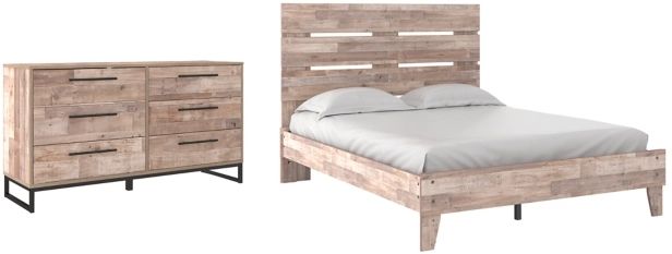 Signature Design by Ashley® Neilsville 2-Piece Whitewash Queen Panel Bed Set-0