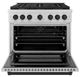 ZLINE Autograph Edition 36" Stainless Steel Pro Style Gas Range with 6 Burner Cooktop and Matte Black Accents-1