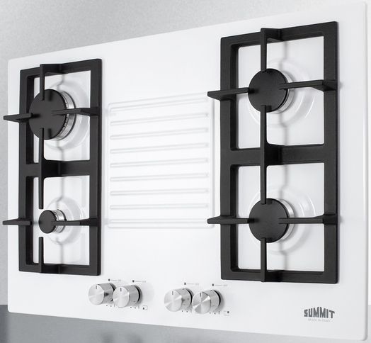 Summit® 30" White Gas Cooktop-1
